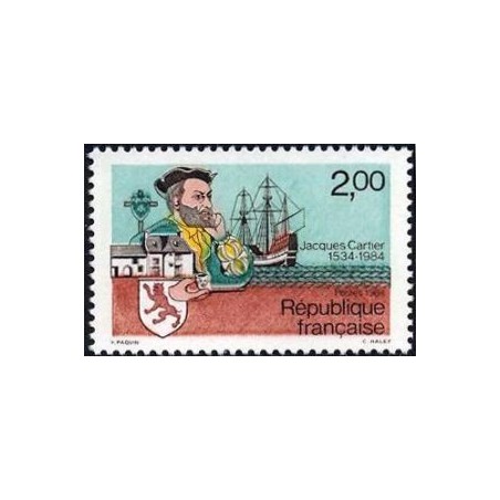 Timbre Yvert No 2307 Jacques Cartier, 450e anniversaire du 1er voyage au Canada