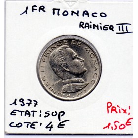 Monaco Rainier III 1 Franc 1977 Sup, Gad 150 pièce de monnaie