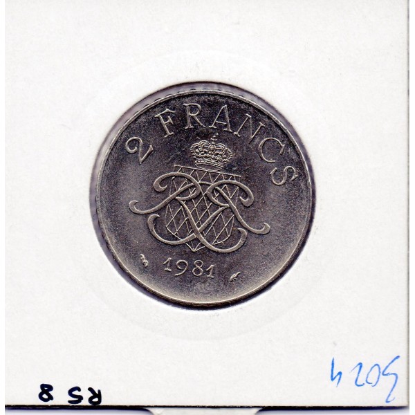 Monaco Rainier III 2 Francs 1981 Sup, Gad 151 pièce de monnaie