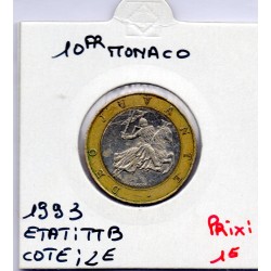 Monaco Rainier III 10 Francs 1993 TTB, Gad 160 pièce de monnaie