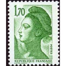 Timbre Yvert No 2318 Marianne type liberté de Delacroix 1.70fr vert
