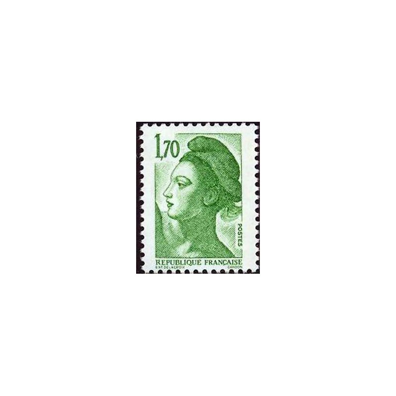 Timbre Yvert No 2318 Marianne type liberté de Delacroix 1.70fr vert