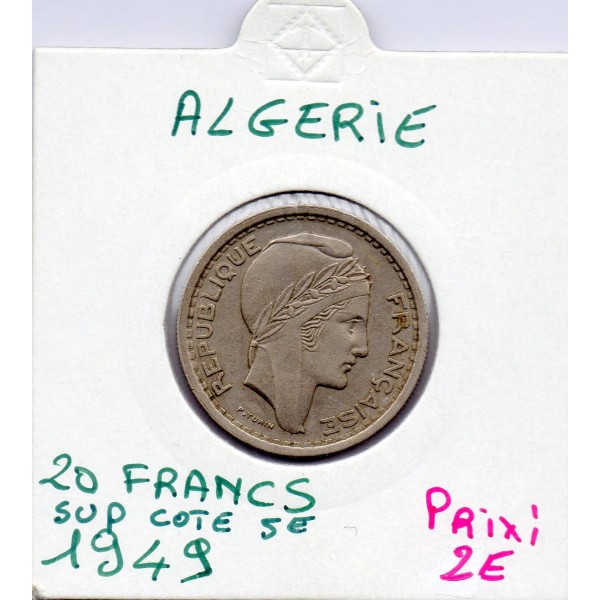 Algérie 20  Francs 1949 Sup, Lec 48 pièce de monnaie
