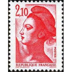 Timbre Yvert No 2319 Marianne type liberté de Delacroix 2.10fr rouge