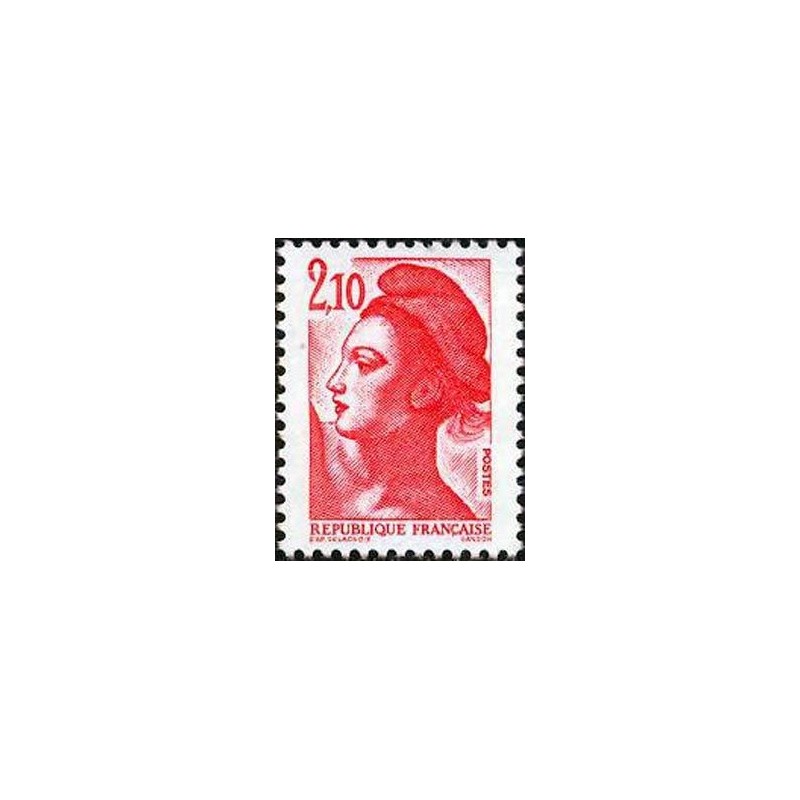 Timbre Yvert No 2319 Marianne type liberté de Delacroix 2.10fr rouge