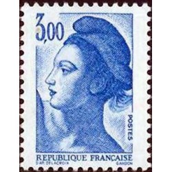 Timbre Yvert No 2320 Marianne type liberté de Delacroix 3.00fr bleu