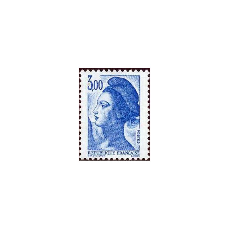 Timbre Yvert No 2320 Marianne type liberté de Delacroix 3.00fr bleu