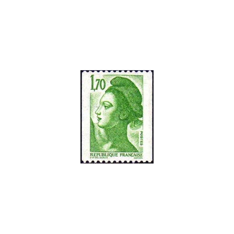 Timbre Yvert No 2321 Marianne type liberté de Delacroix de roulette 1.70fr vert
