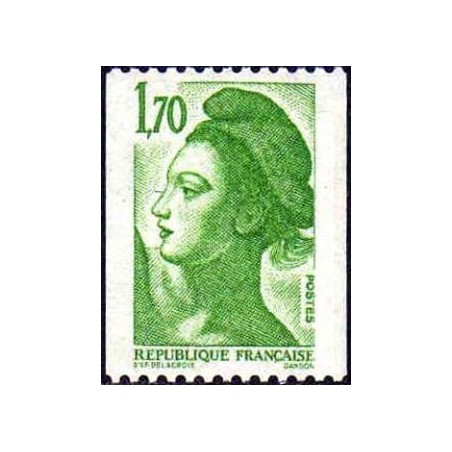 Timbre Yvert No 2321 Marianne type liberté de Delacroix de roulette 1.70fr vert