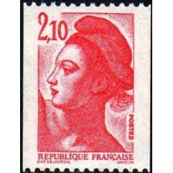 Timbre Yvert No 2322  Marianne type liberté de Delacroix de roulette 2.10fr rouge
