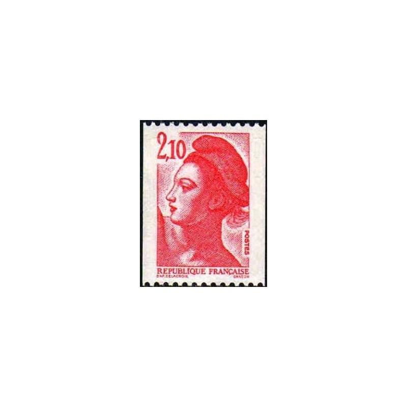 Timbre Yvert No 2322  Marianne type liberté de Delacroix de roulette 2.10fr rouge