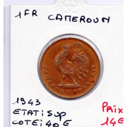 Cameroun 1 franc 1943 Sup, Lec 14 pièce de monnaie
