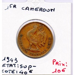 Cameroun 1 franc 1943 Sup-, Lec 16 pièce de monnaie