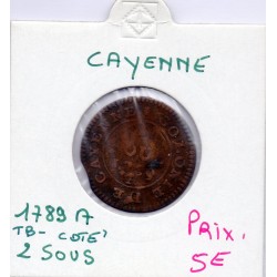 Guyane, Cayenne 2 sous 1789 A TB-, Lec 20 pièce de monnaie