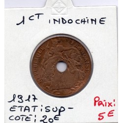 Indochine 1 cent 1917 sup-, Lec 77 pièce de monnaie