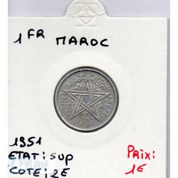 Maroc 1 franc 1370 AH -1951 Sup, Lec 228 pièce de monnaie
