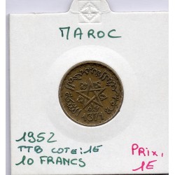 Maroc 10 francs 1371 AH -1952 TTB, Lec 262 pièce de monnaie