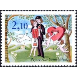 Timbre France Yvert No 2354 St valentin, les amoureux de Peynet