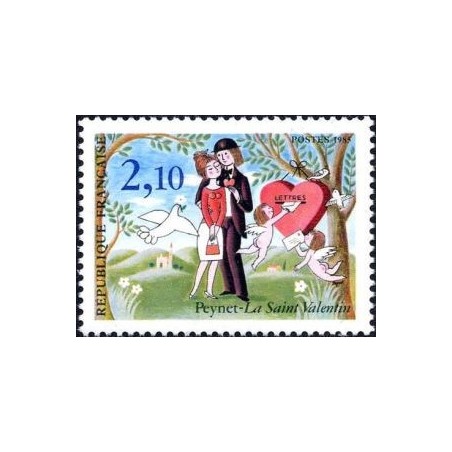 Timbre France Yvert No 2354 St valentin, les amoureux de Peynet