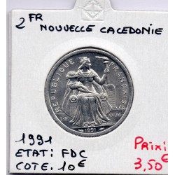 Nouvelle Calédonie 2 Francs 1991 FDC, Lec 67 pièce de monnaie