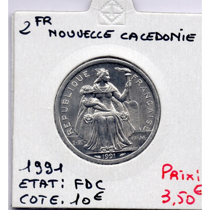 Nouvelle Calédonie 2 Francs 1991 FDC, Lec 67 pièce de monnaie