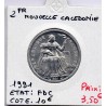 Nouvelle Calédonie 2 Francs 1991 FDC, Lec 67 pièce de monnaie