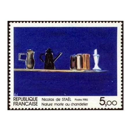 Timbre France Yvert No 2364 Nicolas De Stael, nature morte au chandelierl