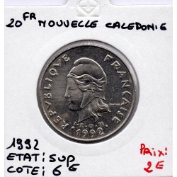 Nouvelle Calédonie 20 Francs 1992 Sup, Lec 115 pièce de monnaie