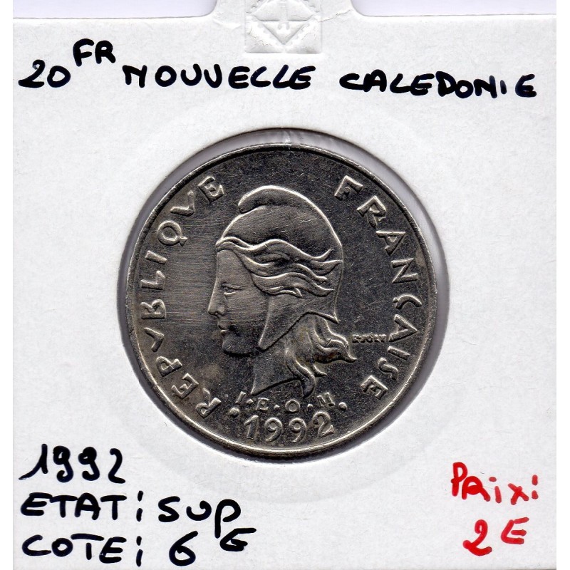 Nouvelle Calédonie 20 Francs 1992 Sup, Lec 115 pièce de monnaie