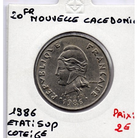 Nouvelle Calédonie 20 Francs 1986 Sup, Lec 112 pièce de monnaie