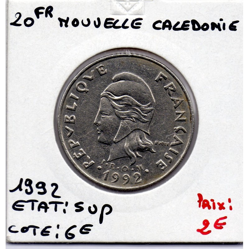 Nouvelle Calédonie 20 Francs 1992 Sup, Lec 115 pièce de monnaie