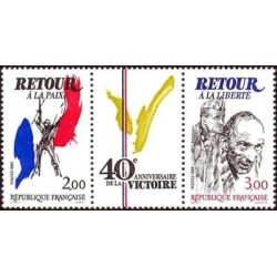 Timbre France Yvert No 2369A  Anniversaire de la victoire, Triptyque Retour à la Paix/Liberté