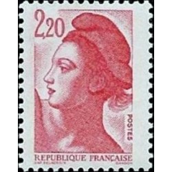 Timbre France Yvert No 2376 type liberté de Delacroix, 2.20fr rouge