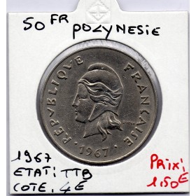 Polynésie Française 50 Francs 1967 TTB, Lec 111 pièce de monnaie