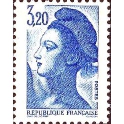 Timbre France Yvert No 2377 type liberté de Delacroix, 3.20fr bleu
