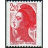 Timbre France Yvert No 2379 type liberté de Delacroix, 2.20fr rouge, issue de roulette