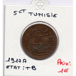 Tunisie, 5 Centimes 1917 TB, Lec 81 pièce de monnaie