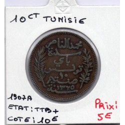 Tunisie, 10 Centimes 1907 TTB+, Lec 100 pièce de monnaie