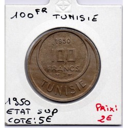 Tunisie, 100 francs 1950 - 1370 AH Sup, Lec 402 pièce de monnaie