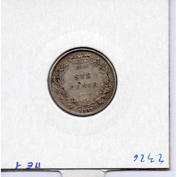 Grande Bretagne 6 pence 1881 TTB, KM 757 pièce de monnaie