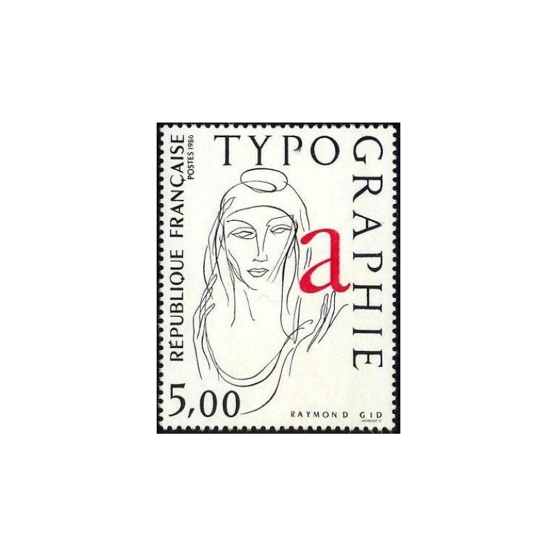 Timbre Yvert No 2407 La Typographie