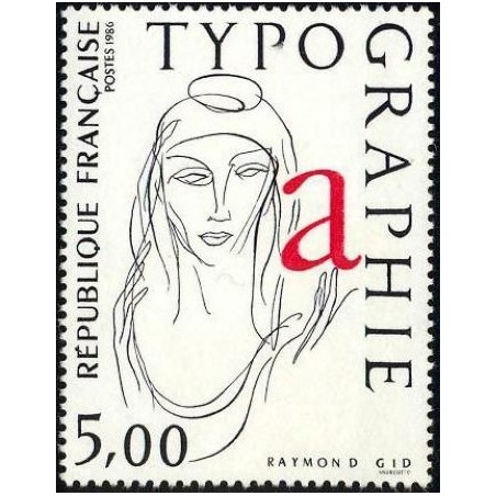 Timbre Yvert No 2407 La Typographie