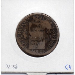 1 sol aux balances 1793 MA Marseille TB+, France pièce de monnaie