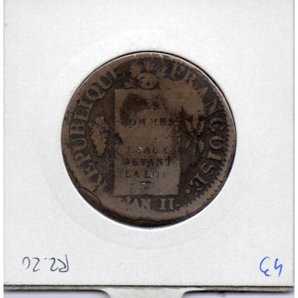 1 sol aux balances 1793 MA Marseille TB+, France pièce de monnaie