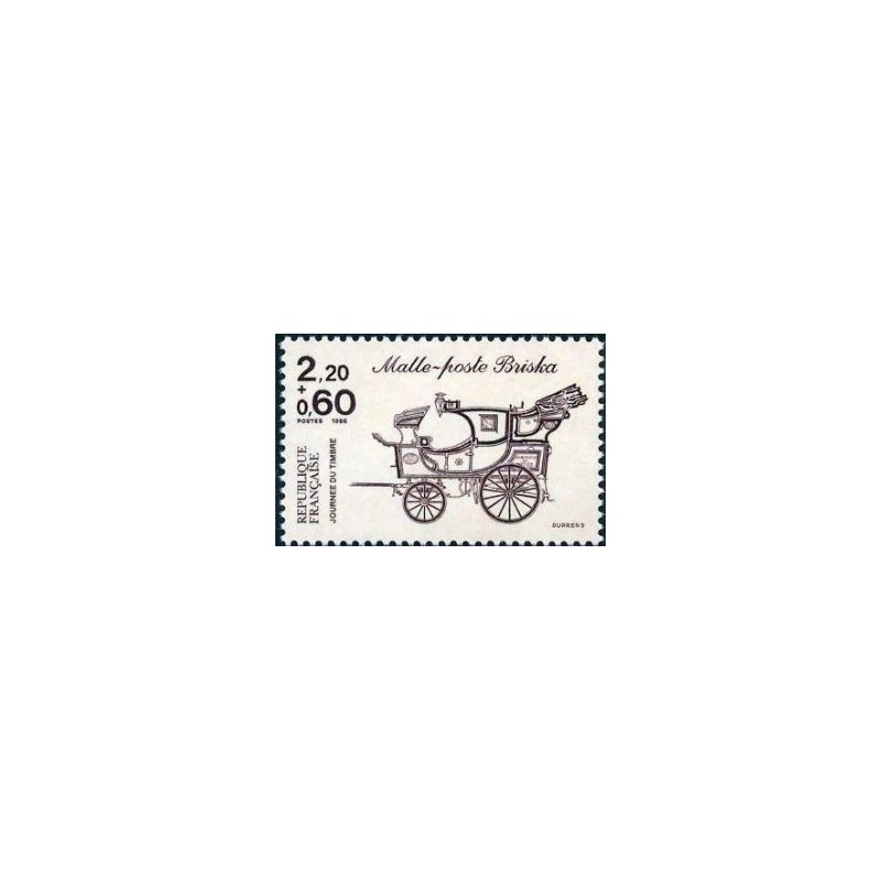 Timbre Yvert No 2410 Journée du timbre, malle poste Briska