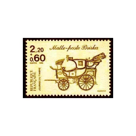Timbre Yvert No 2411 Journée du timbre, malle poste Briska, issu du carnet