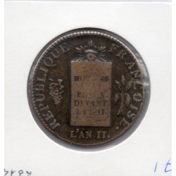 2 sols aux balances 1793 AA Metz TTB-, France pièce de monnaie