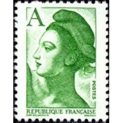 Timbre Yvert No 2423 Marianne type liberté de Delacroix  A vert soit 1.90fr vert