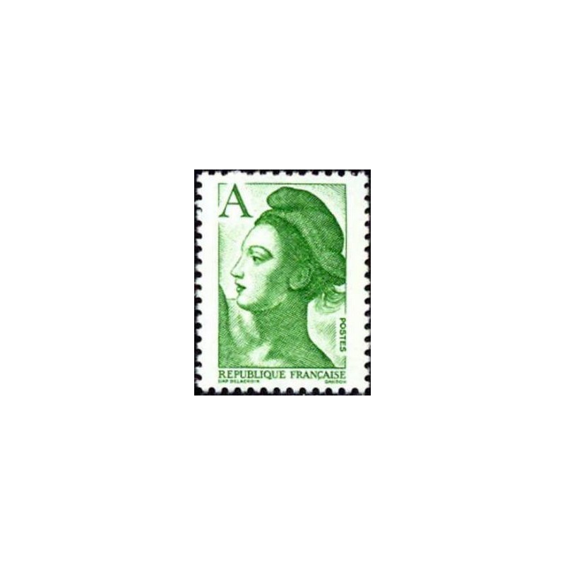 Timbre Yvert No 2423 Marianne type liberté de Delacroix  A vert soit 1.90fr vert