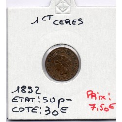 1 centime Cérès 1892 Sup-, France pièce de monnaie